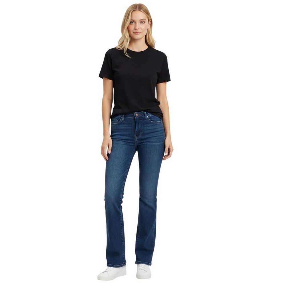 Vervet Blue Womens Bootcut Jeans Dark Wash Mid Rise Stretch Denim T5351 Size 27
